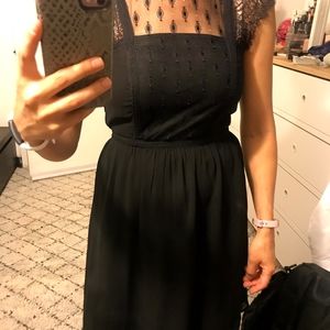 H&M Black Classy Cocktail Lace Dress Cap Sleep